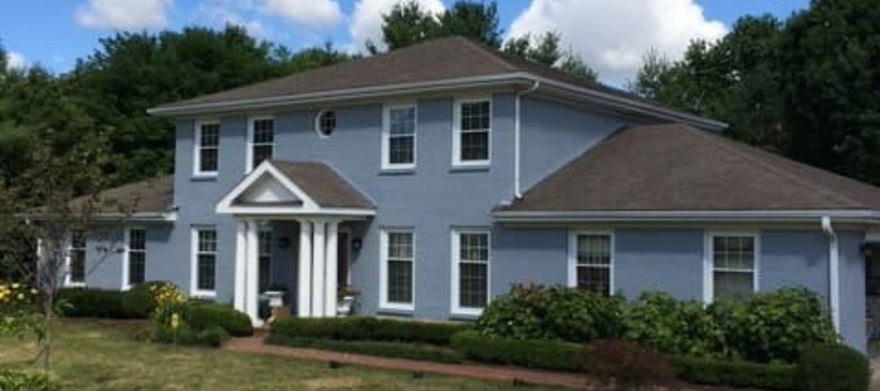 home with blue paint