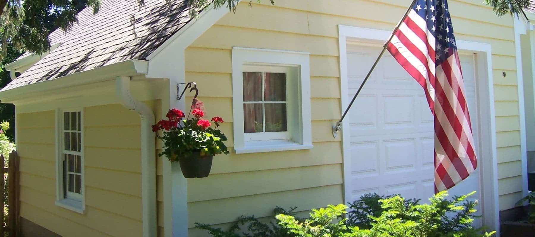 home with yellow exterior paint